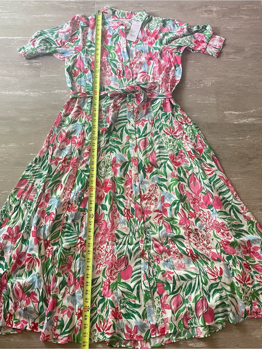 Size 10 NWT Lilly Pulitzer Larkyn Midi Shirtdress Dress in Multi Glowing Gardens - Picture 6 of 9